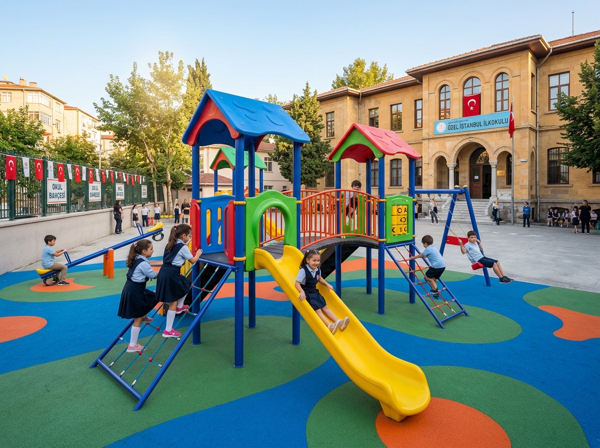 School yard playground installation